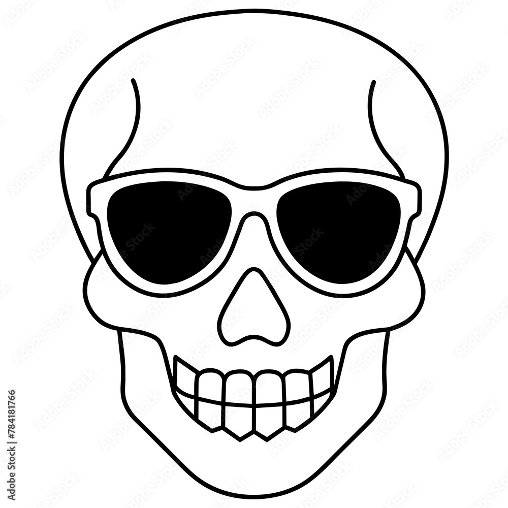 human skull vector illustration. Line art kid's coloring page human skull vector illustration. Line art kid's coloring page