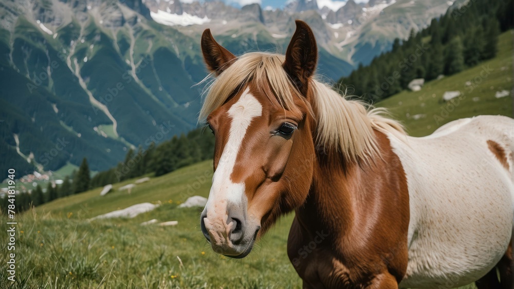 Close up of a serene horse in nature Close up of a serene horse in nature