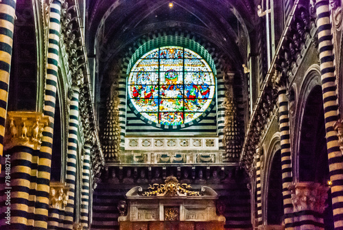 Siena, Italy - May 11 2013: Interior of Siena Baptistery of San Giovanni photo