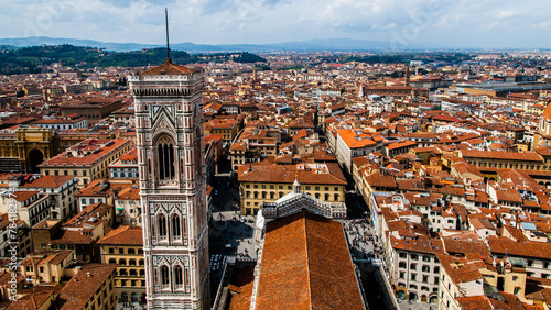 Florence, Italy - May 15 2013: The panorama view of Florence from the top of the Cathedral of Santa Maria del Fiore photo