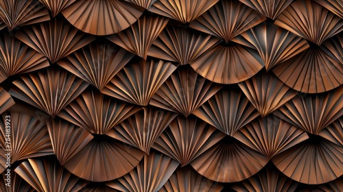 Background image seamless brown round fan tile shape tile 