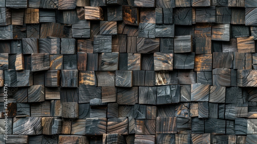 Wood aged art architecture texture abstract block stack on the wall for background, tile Wood aged art architecture texture abstract block stack on the wall for background, tile