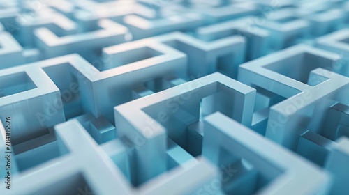 Wallpaper Mural A maze of blue squares with a white border Torontodigital.ca