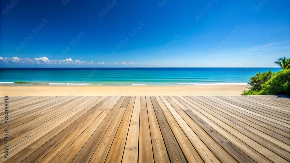 Fototapeta premium Wooden Pier by the Sea on the Beach
