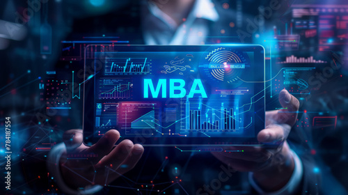 MBA Master of business administration education personal development concept. MBA, Master of Business and Administration photo