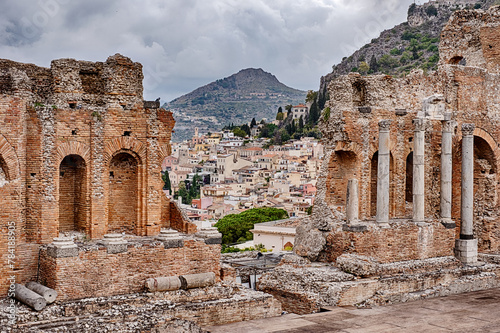 Taormina With Roman Ruins