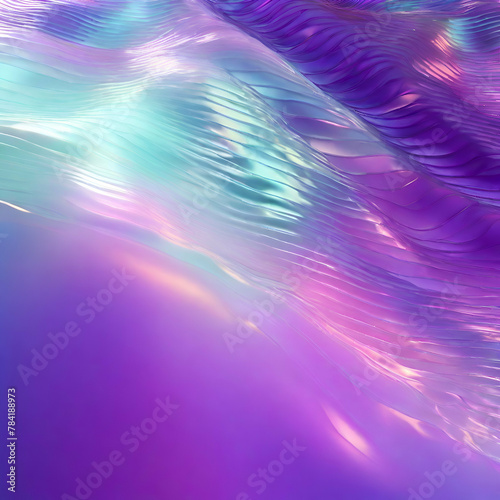 Abstract light emitter glass with iridescent holographic vibrant gradient wave texture