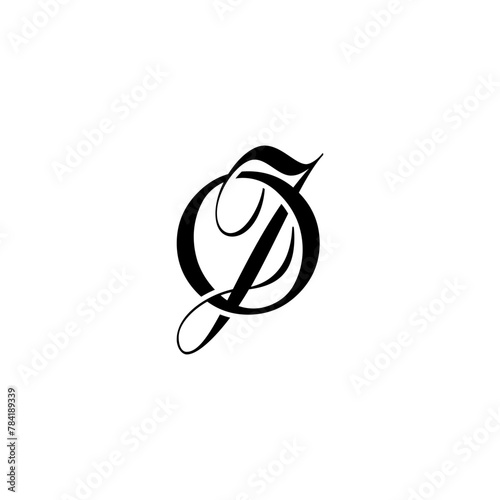 Initial Mixed Letter Logo. Logotype design. Simple Luxury Black Flat Vector OJ