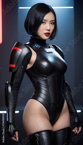 Futuristic Girl in Costume: Sci-Fi Fashion Portrait © ART Forge