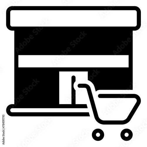 Supermarket icon, glyph icon style