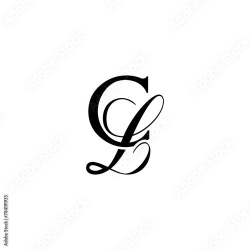 Initial Mixed Letter Logo. Logotype design. Simple Luxury Black Flat Vector CL
