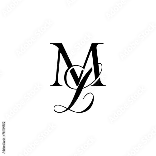 Initial Mixed Letter Logo. Logotype design. Simple Luxury Black Flat Vector ML