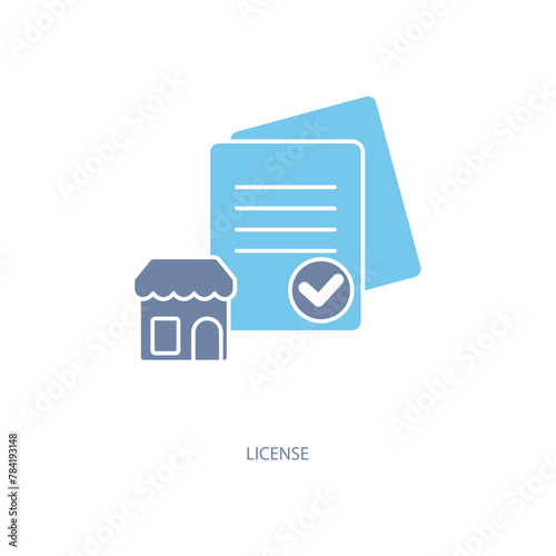 license concept line icon. Simple element illustration. license concept outline symbol design.