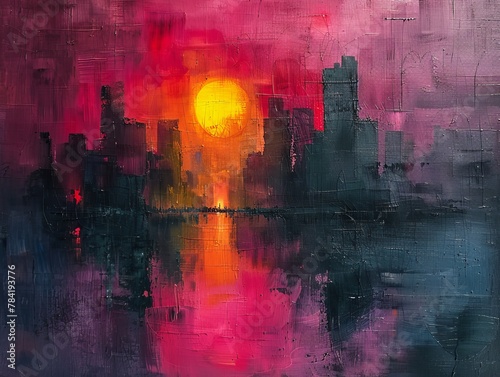 Sunset Mirage over Metropolis