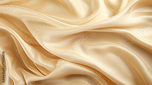 Beautiful smooth elegant wavy pastel golden satin silk luxury cloth fabric texture background