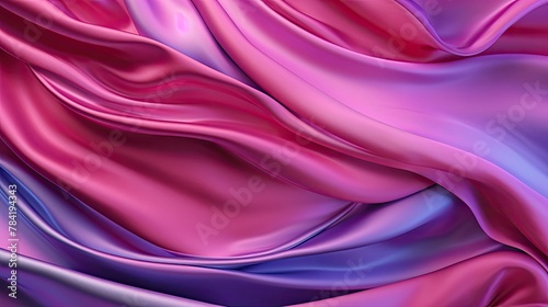 Beautiful smooth elegant wavy hot pink satin silk luxury cloth fabric texture background