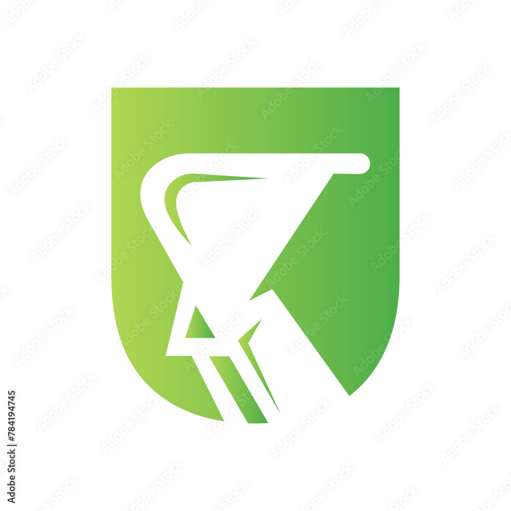 Letter U Excavator Logo for Construction Company. Excavator Machine Symbol Letter U Excavator Logo for Construction Company. Excavator Machine Symbol