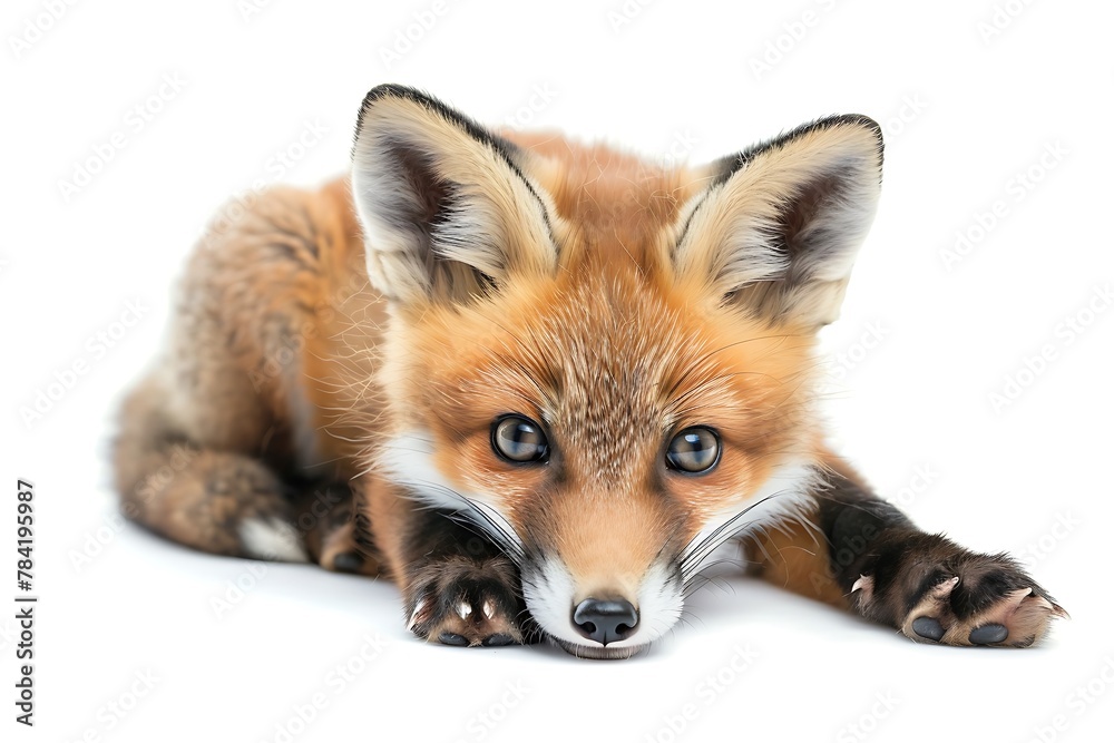 Fototapeta premium fox animal isolated on white background