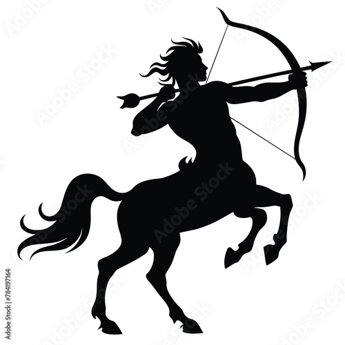 silhouette of a centaur archer, mythical creature vector