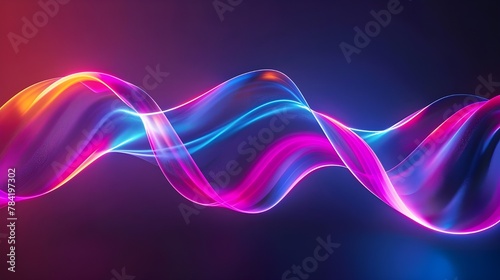 Multi-colored neon lights on a dark city street, reflection of neon light in puddles and water. Abstract night background, blurred bokeh light. Night view.