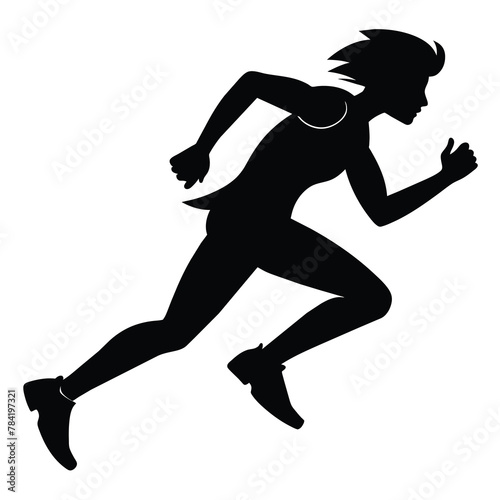 silhouette of an athlete running vector