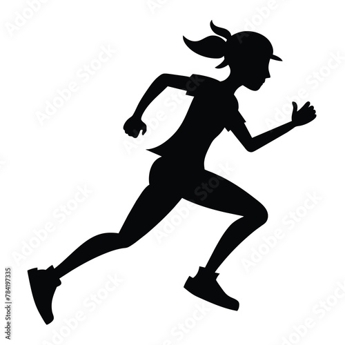 silhouette of an athlete running vector