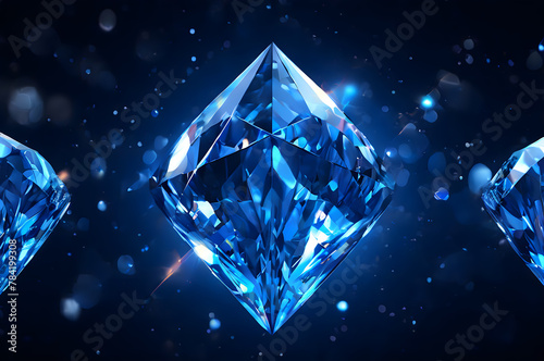 blue diamond pattern abastract and elegant background design, Modern geometric design, Stylish graphic art, Shiny texture, Premium elegant artwork.