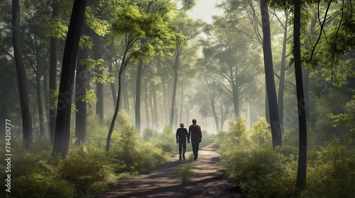 Second Life: An Old Couple Walking in the Woods 