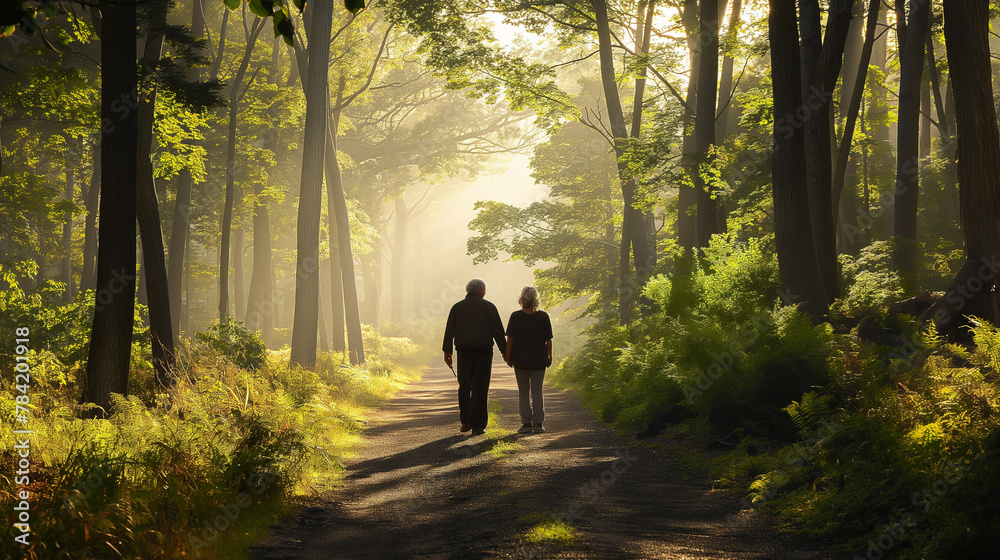 Second Life: An Old Couple Walking in the Woods
