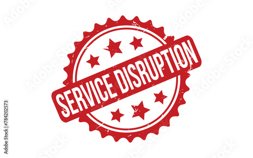 Red Service Disruption Rubber Stamp Seal Vector