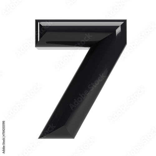 Number seven 7. 3D Rendering. photo