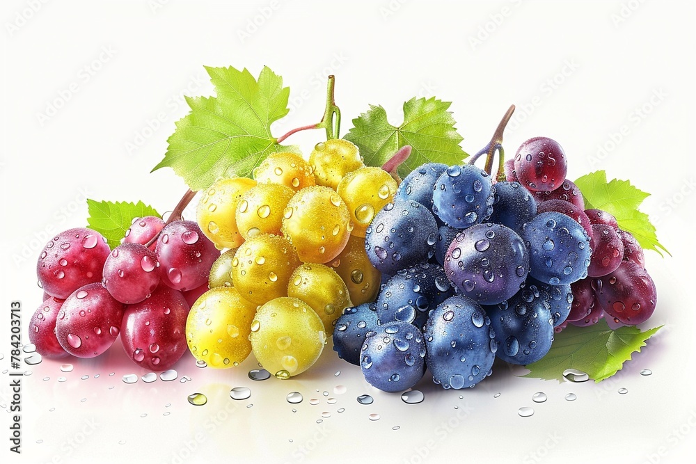 Grapes vector in vivid hues, illustration isolated on white, classic modern design ,ultra HD,clean sharp Grapes vector in vivid hues, illustration isolated on white, classic modern design ,ultra HD,clean sharp