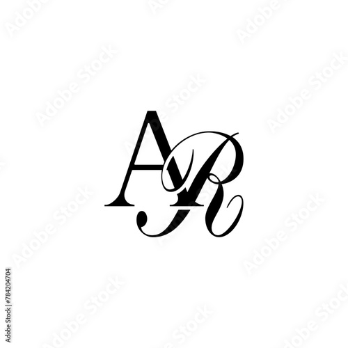 Initial Mixed Letter Logo. Logotype design. Simple Luxury Black Flat Vector AR