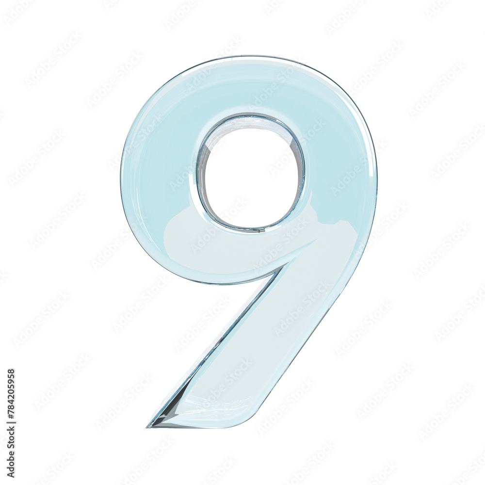 Number nine 9. 3D Rendering.