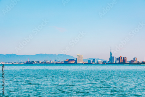 Wallpaper Mural 能古島からみた福岡の街並み Torontodigital.ca