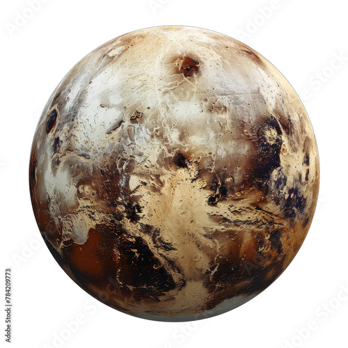 pluto planet isolated on transparent background