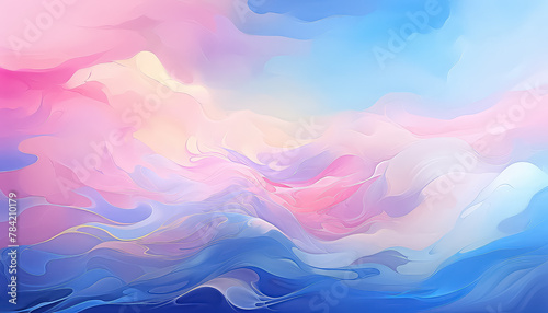 Blue and pink cloud or smoke in neon color ,spring concept