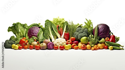 Vegetables isolated on white background with clipping path. Healthy food concept.