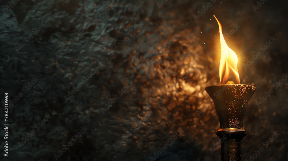 Fototapeta premium A torch depicted as a symbol of enlightenment or leadership