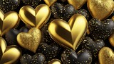 background of gold, Golden Love Heart wallpaper heart boked 