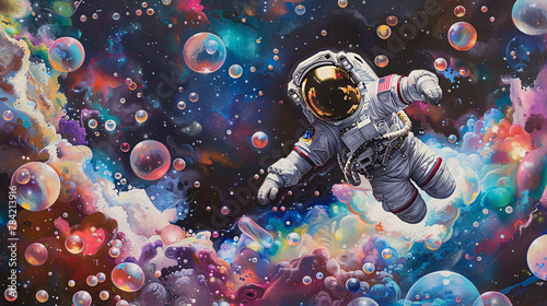 astronaut bubbles in outer space colorfur space cosmic-themed wallpapers and stunning sci-fi visuals photo