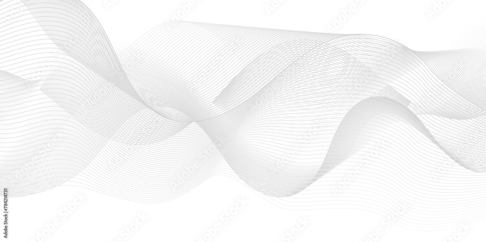 Seamless Abstract grey smooth wave lines element swoosh speed wave lines modern stream background. Abstract wave line for banner, template, wallpaper background with wave design. Seamless Abstract grey smooth wave lines element swoosh speed wave lines modern stream background. Abstract wave line for banner, template, wallpaper background with wave design.