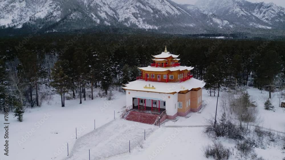 custom made wallpaper toronto digitalbuddhist temple  winter at forest and mountain