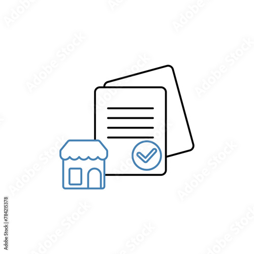license concept line icon. Simple element illustration. license concept outline symbol design.
