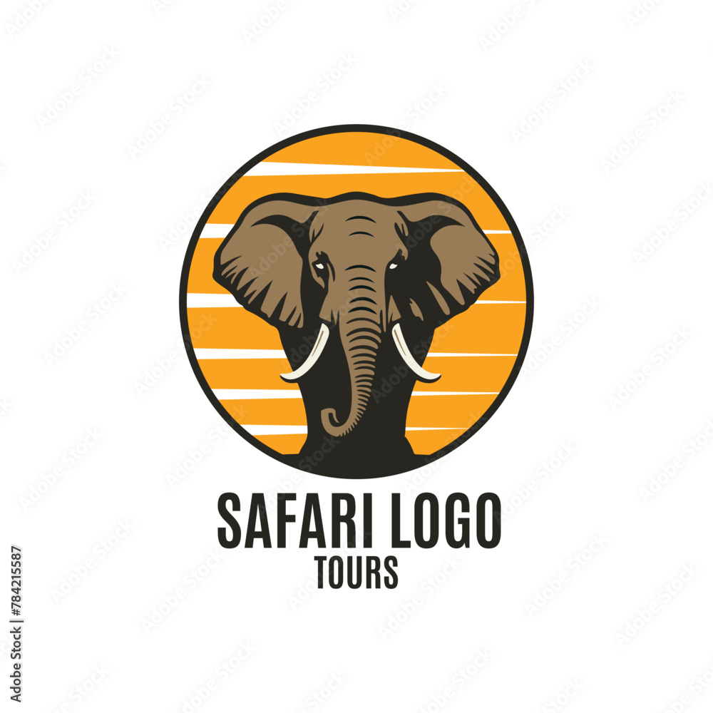 Creative vector safari elephant logo design Creative vector safari elephant logo design