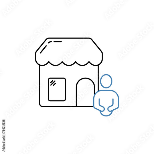 franchise owner concept line icon. Simple element illustration. franchise owner concept outline symbol design.