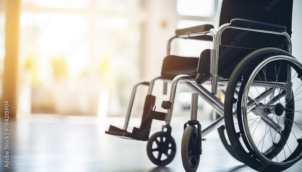 Modern wheelchair in hospital