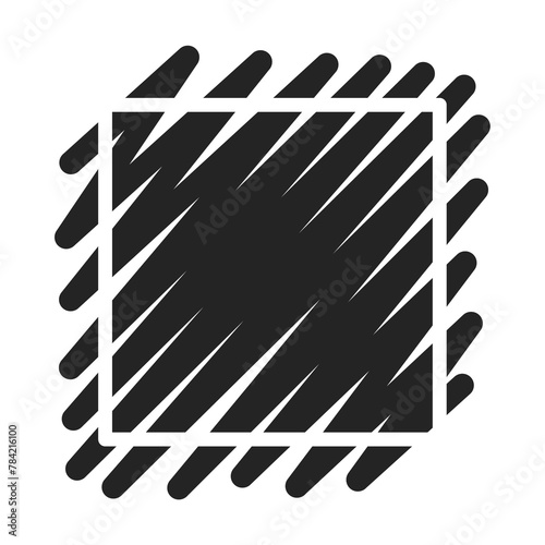 Black Line Stroke Square Frame Set on Background