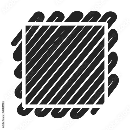 Black line stroke over square frame background set