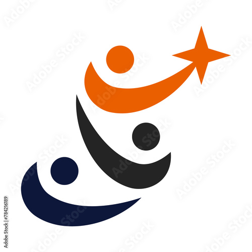 teamwork logo template Isolated. Brand Identity. Icon Abstract Vector graphic